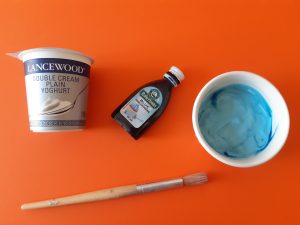 Yoghurt makes a great home made paint